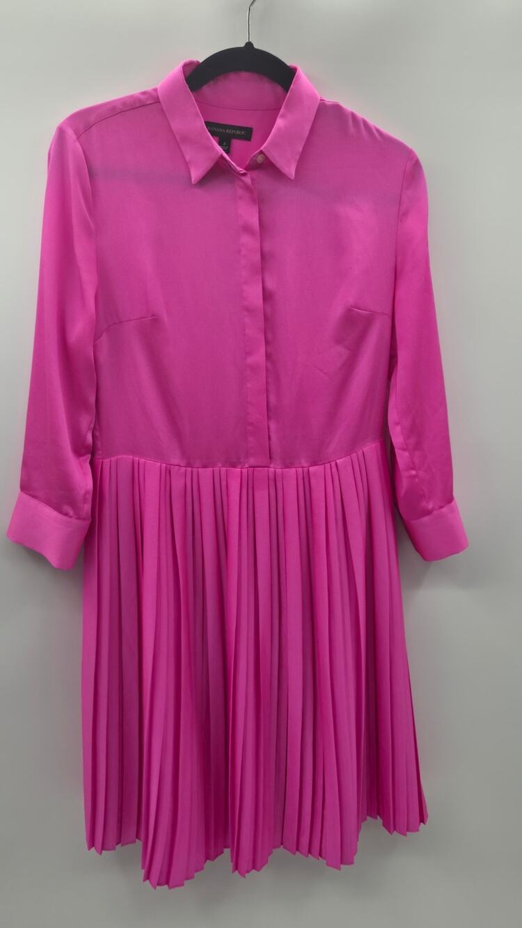 Banana Republic Hot Pink Pleated Dress Size 4